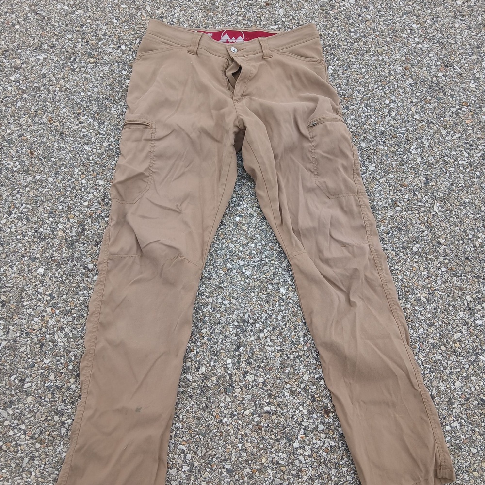 Wrangler Cargo Pants Mens 32x32 Beige Nylon Stretch Outdoor Travel Workwear